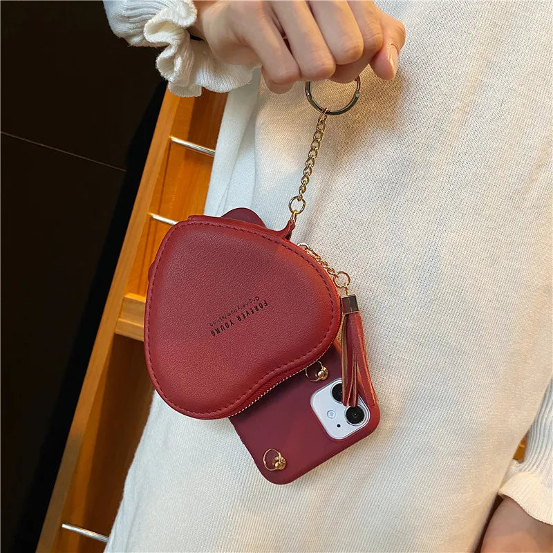 Funda con cordón para iPhone 15Pro Max 12 11 13 14 Love Heart