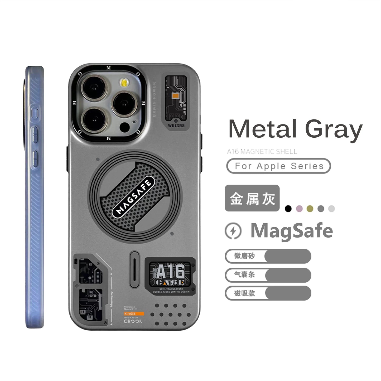 Funda esmerilada magnética de moda para iPhone 15 14 13 12