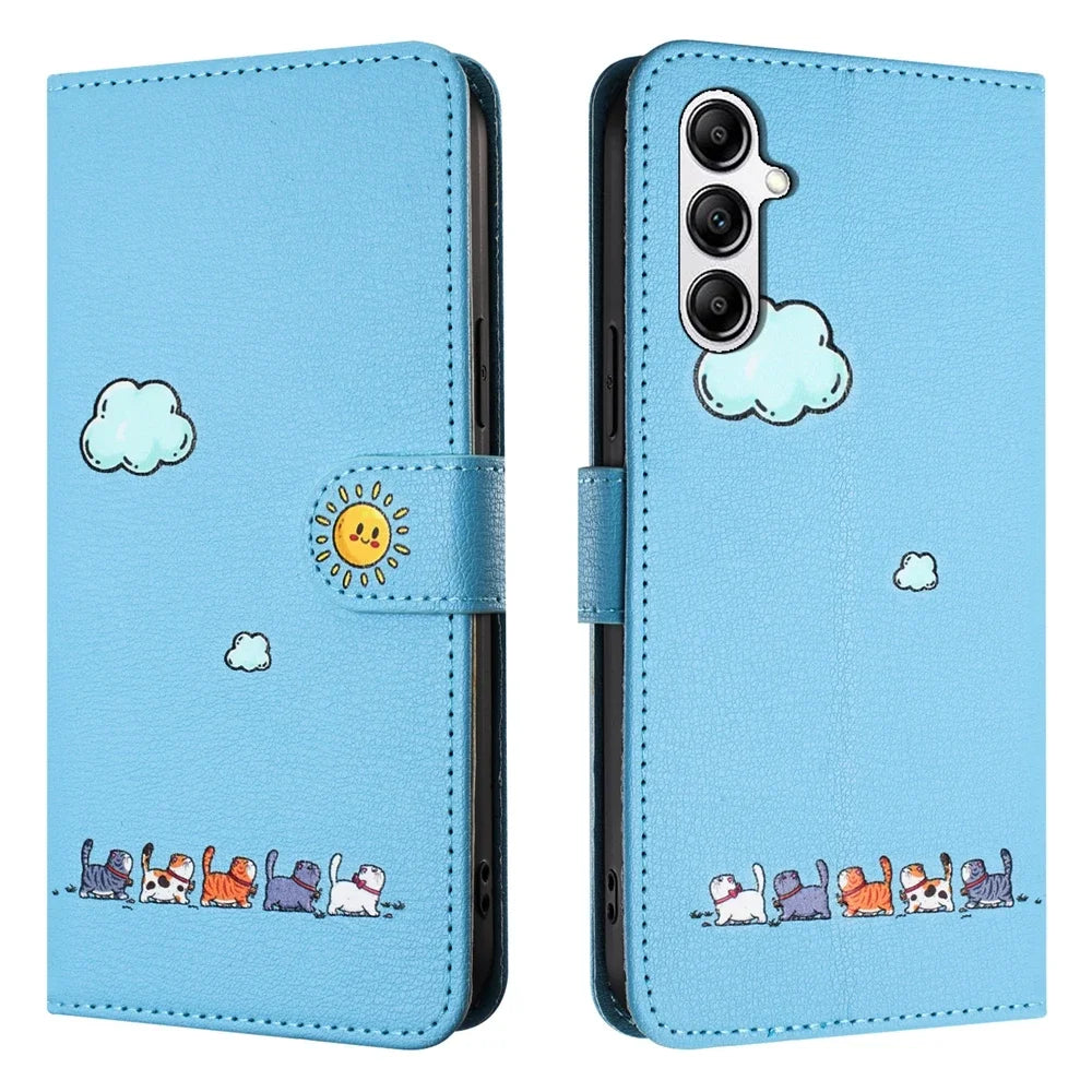 Samsung Galaxy S24 S23 S22 S21 S20 Ultra Plus FE Cases Leather Wallet Flip Case