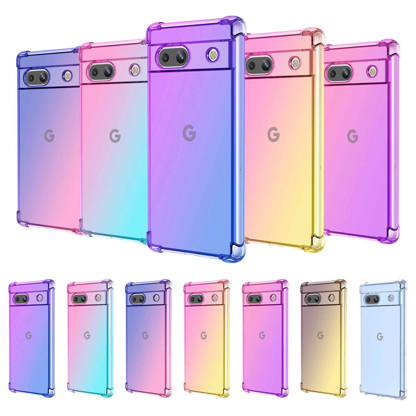 Google Pixel 8 7 6 Pro A Shockproof Gradient Airbag TPU Case