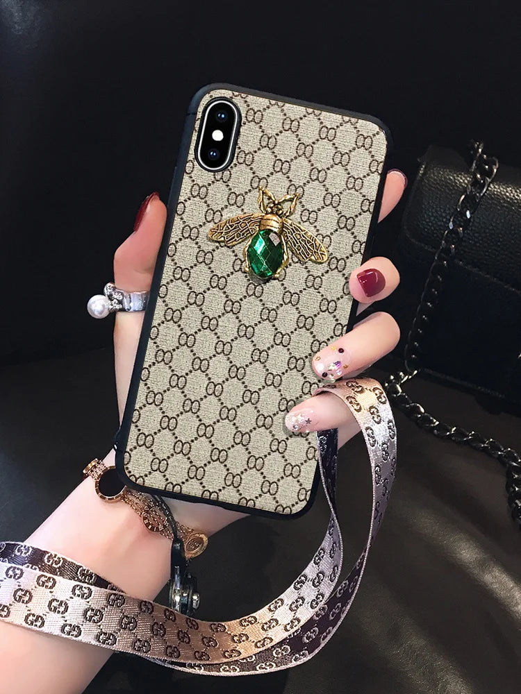 Samsung Galaxy S20 S21 S22 S23 S24 Diamond Bee Glitter Phone Case