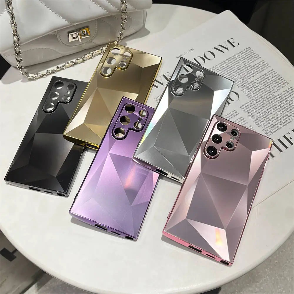 Luxuriöses 3D-Diamantmuster für Samsung Galaxy S22 S23 S24