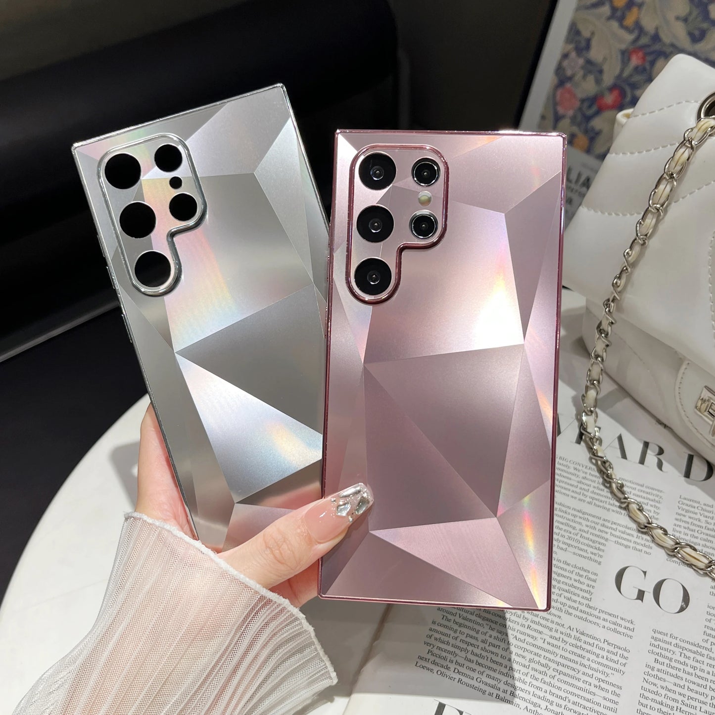 Luxuriöses 3D-Diamantmuster für Samsung Galaxy S22 S23 S24