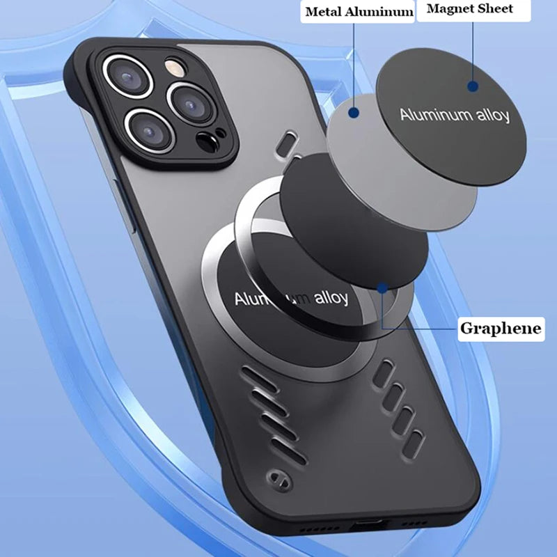 Funda protectora para iPhone 14, 13, 12, 11 Plus Pro Max con disipación de calor