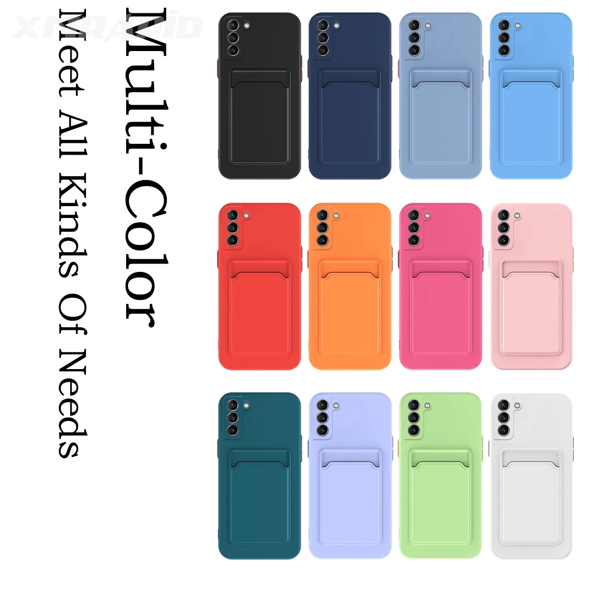Funda de silicona suave de lujo con ranura para tarjeta, Funda para iPhone 15 14 Pro Max