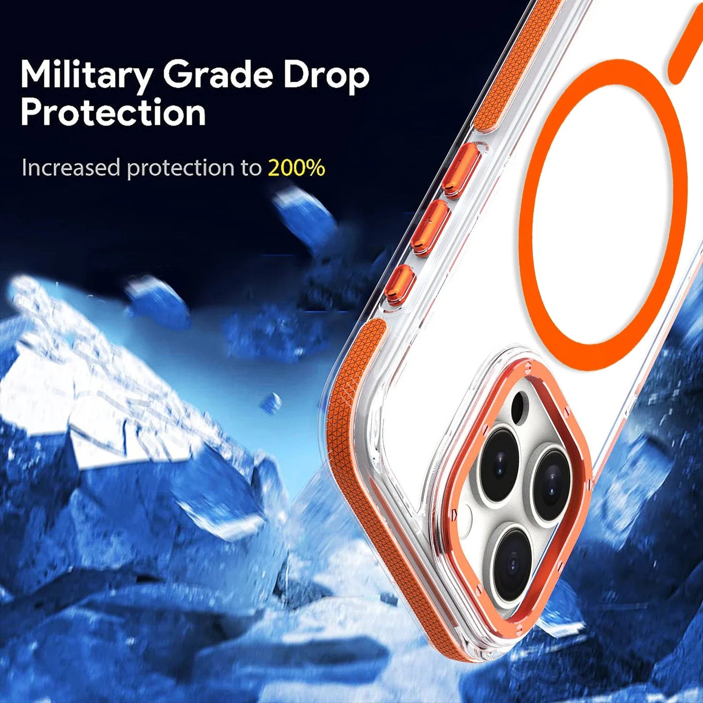 iPhone 15 14 13 Magsafe Wireless Charge Shockproof Clear Case