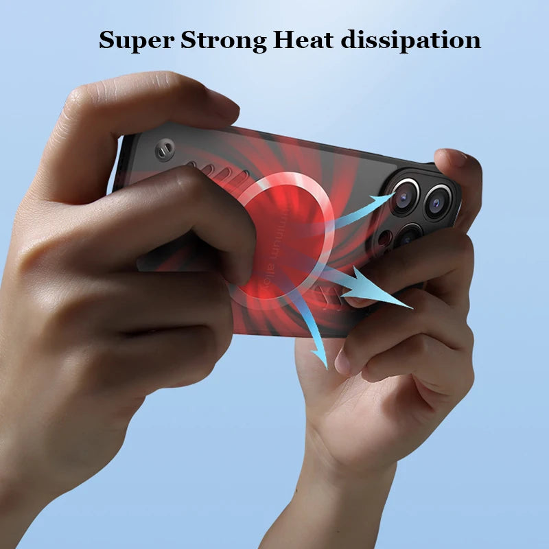 Funda protectora para iPhone 14, 13, 12, 11 Plus Pro Max con disipación de calor
