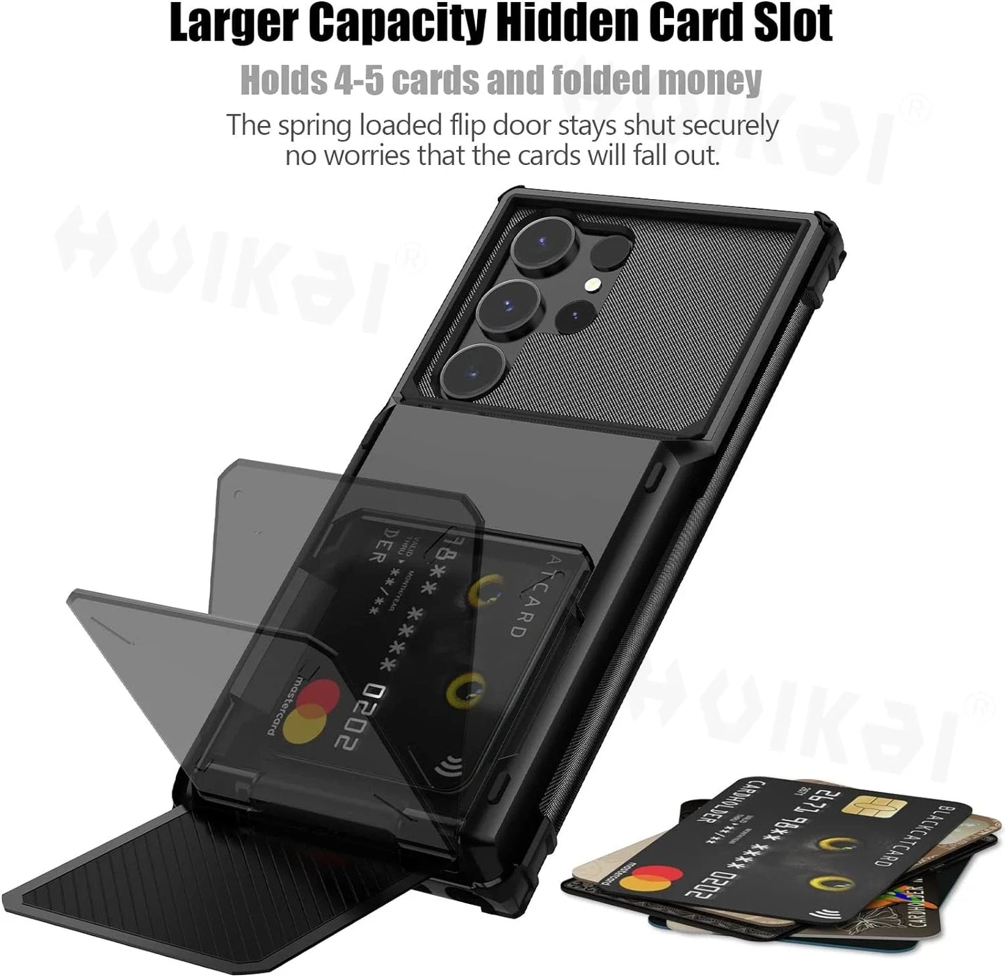 Funda con tarjetero para Samsung Galaxy S24 S23 Ultra Plus FE, billetera resistente