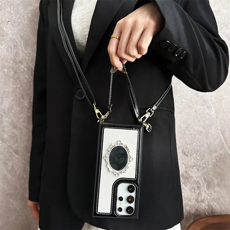Samsung Galaxy S24 S23 A13 A14 A24 A15 A25 A35 A55 Crossbody Wrist Strap Phone Case