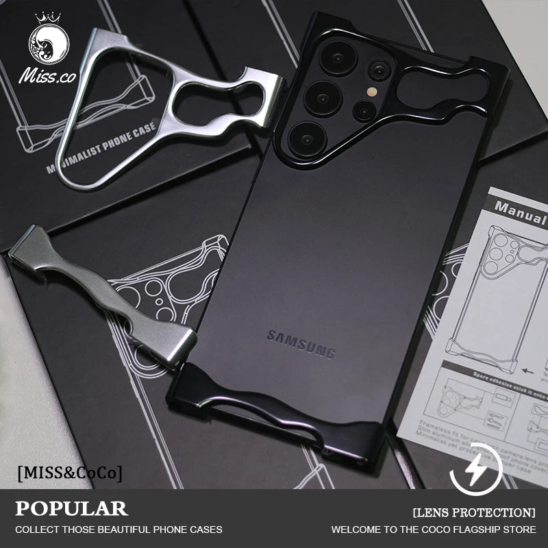 Caja de parachoques del teléfono de la aleación de aluminio del Samsung Galaxy S23 S24