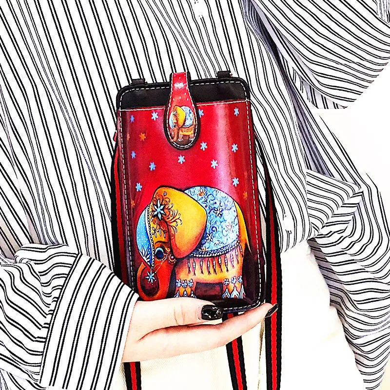 Bolso bandolera casual de piel sintética para mujer - Bolso de moda y bolso para teléfono