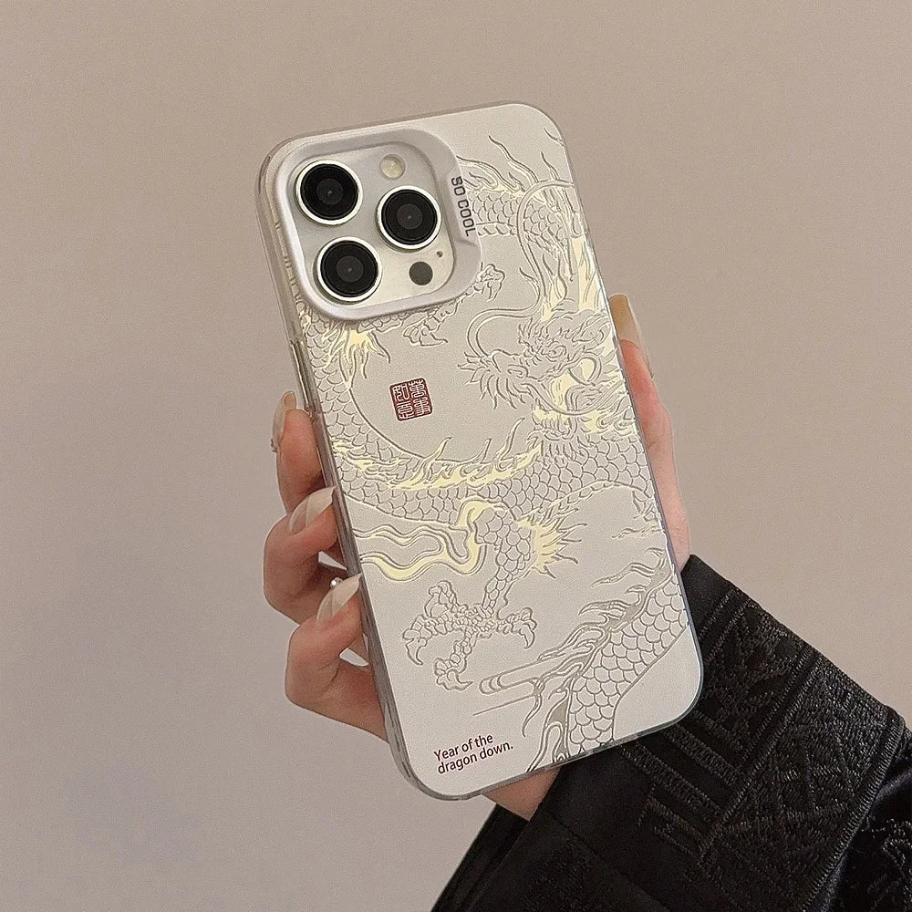 iPhone 15 14 13 12 11 3D Totem Chinese Dragon Case