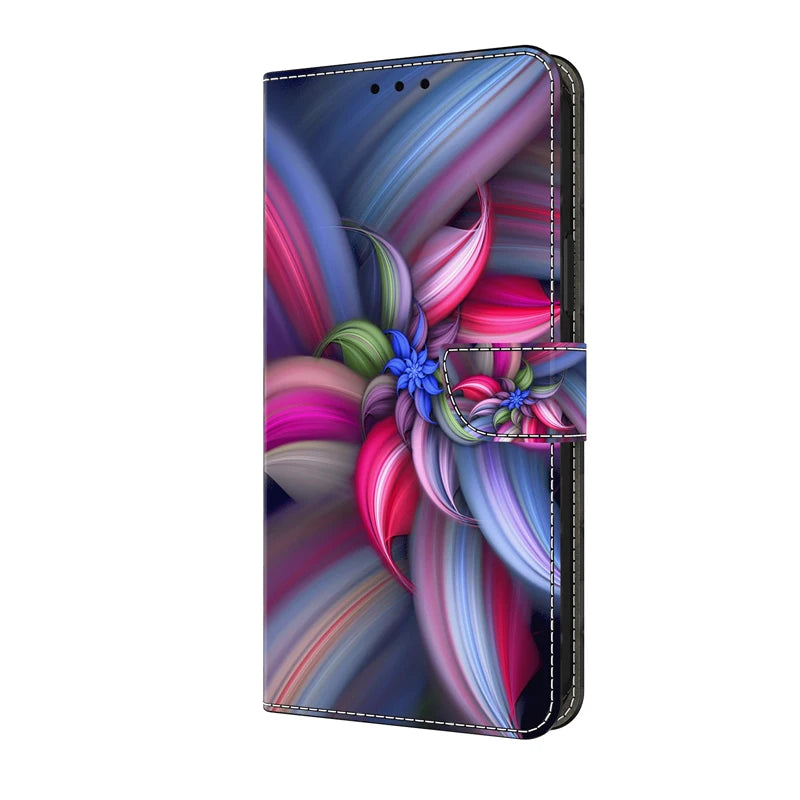 Funda tipo billetera de cuero con tapa magnética 3D para Samsung Galaxy S24 S23 S22