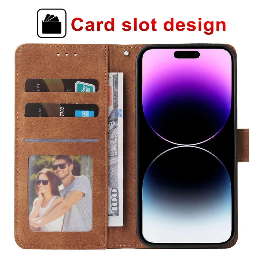 iPhone 15 14 13 12 11 ZZXX PU Leather Wallet Case