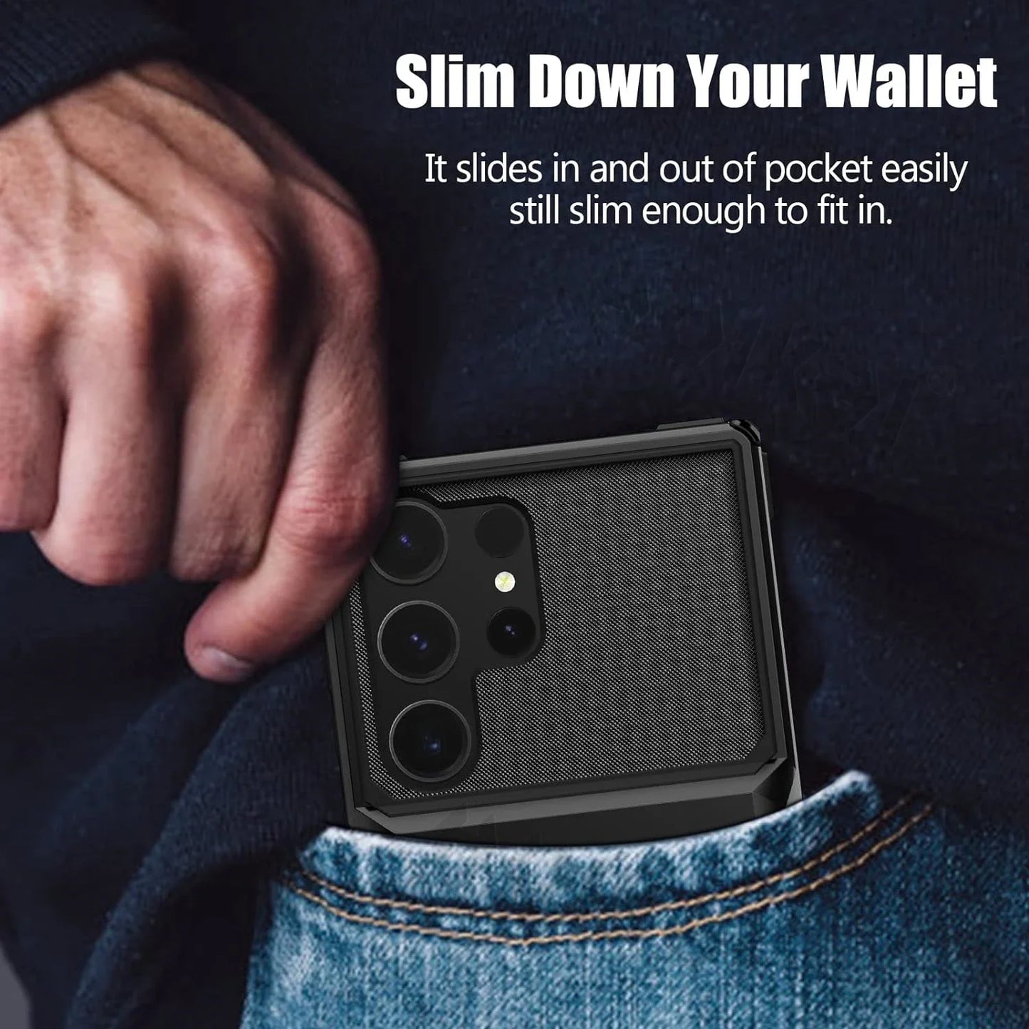 Funda con tarjetero para Samsung Galaxy S24 S23 Ultra Plus FE, billetera resistente