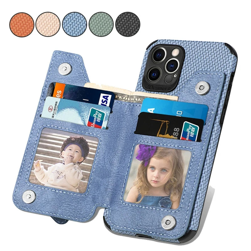 Funda tipo billetera con cremallera RFID para Google Pixel 8 7 6 Pro A