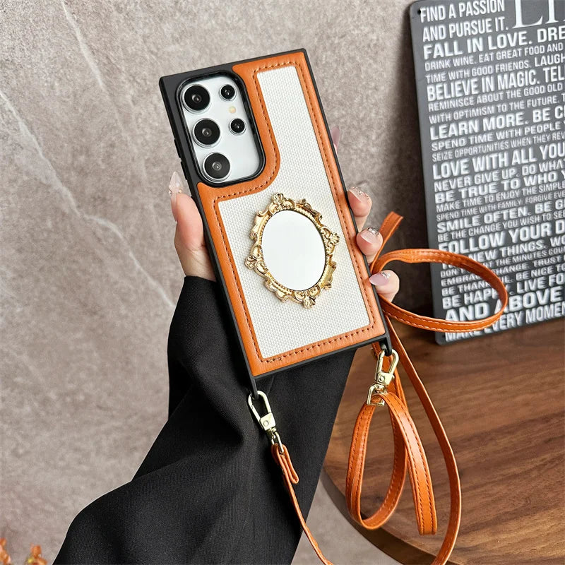 Samsung Galaxy S24 S23 A13 A14 A24 A15 A25 A35 A55 Crossbody Wrist Strap Phone Case