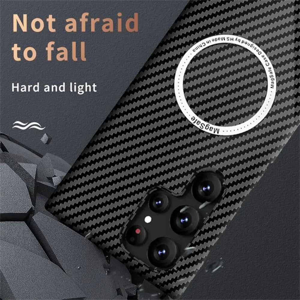 Samsung Galaxy S24 S23 S22 S21 Carbon Fiber Magnetic Case