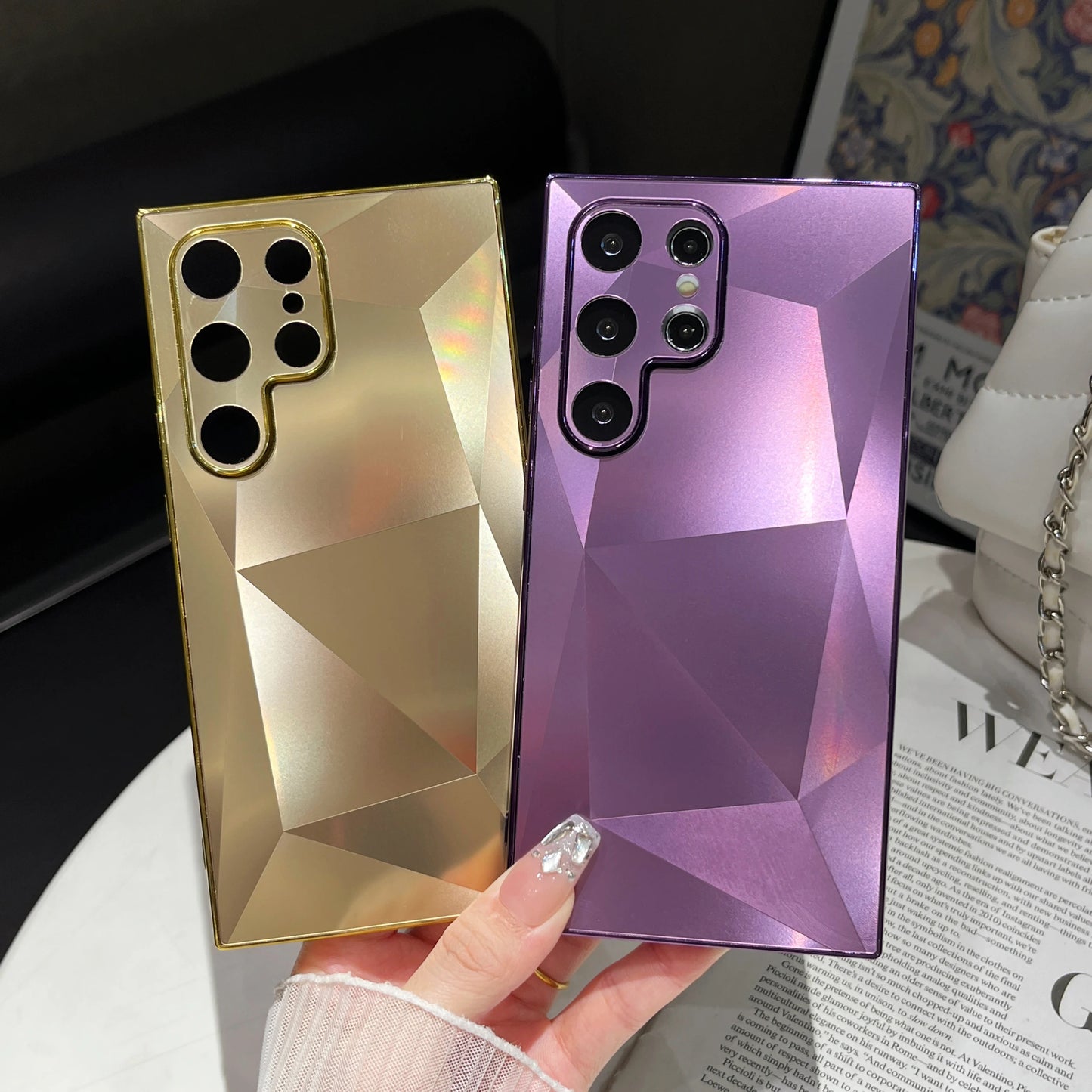 Luxuriöses 3D-Diamantmuster für Samsung Galaxy S22 S23 S24