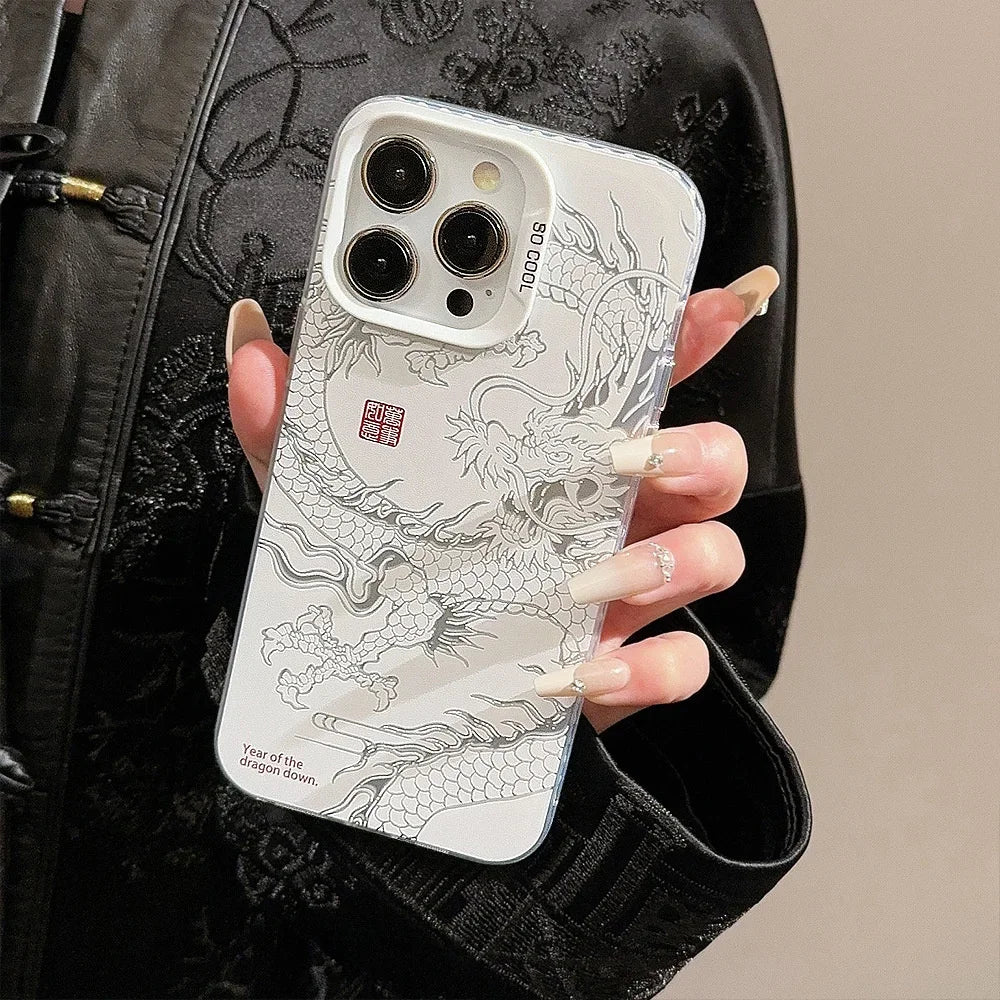 iPhone 15 14 13 12 11 3D Totem Chinese Dragon Case