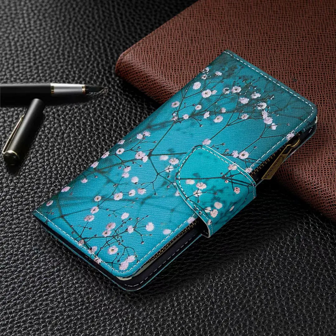 iPhone 13 12 11 Painted Flip Wallet Case