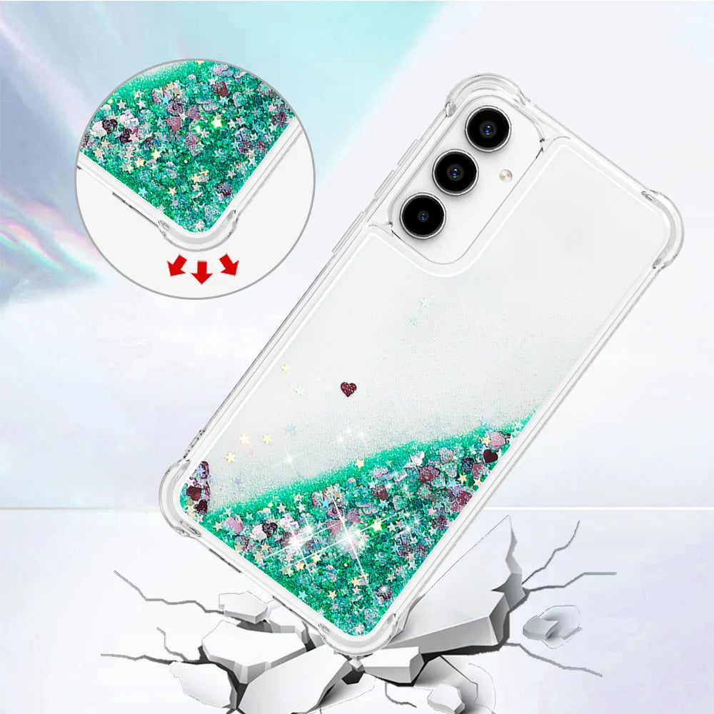 Samsung Galaxy A15 A25 A35 A55 Quicksand Glitter Case