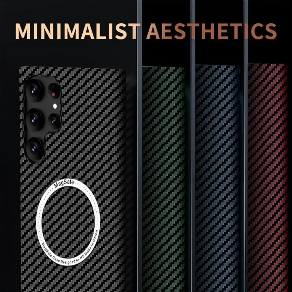 Samsung Galaxy S24 S23 S22 S21 Carbon Fiber Magnetic Case
