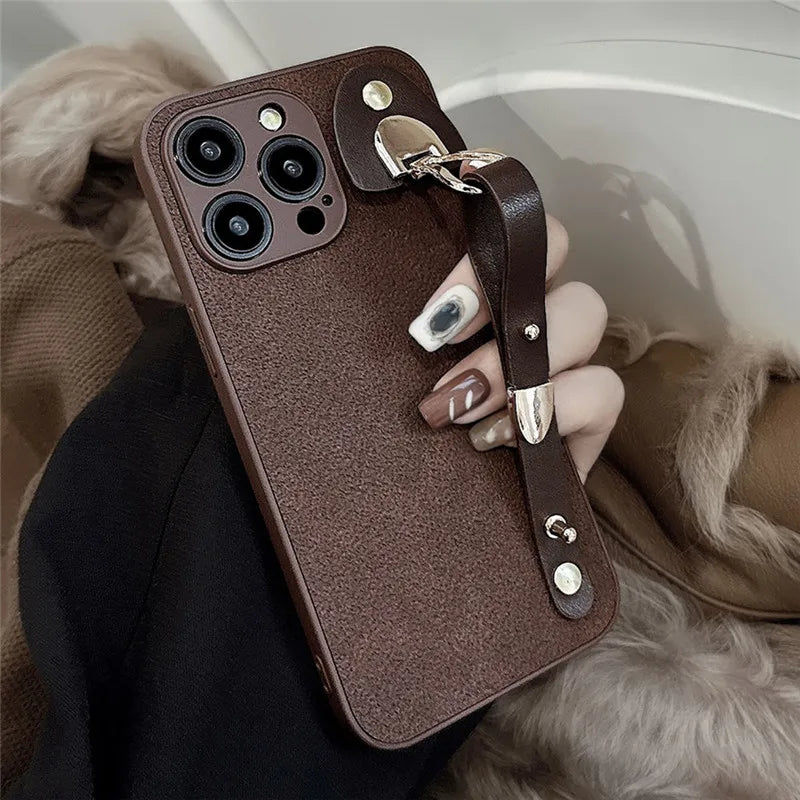 iPhone 15 14 13 12 11 Wrist Strap Holder Phone Case