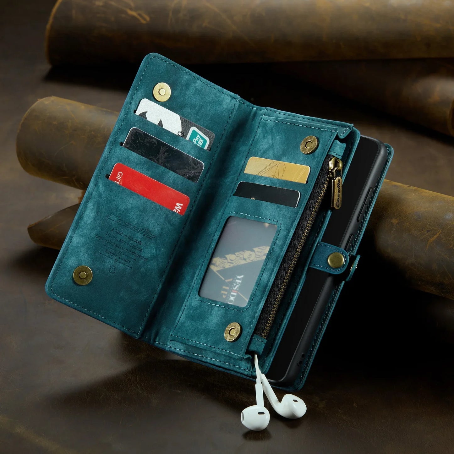 Cartera multifunción desmontable con cremallera para Samsung Galaxy S23 S22 S21 S20 Ultra Plus FE