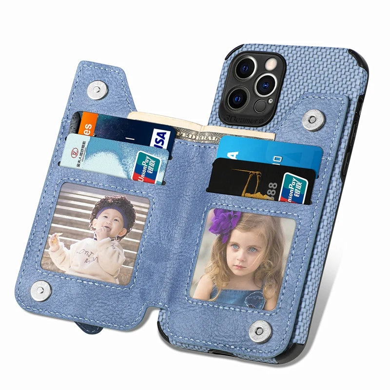 Funda tipo billetera con cremallera RFID para Google Pixel 8 7 6 Pro A