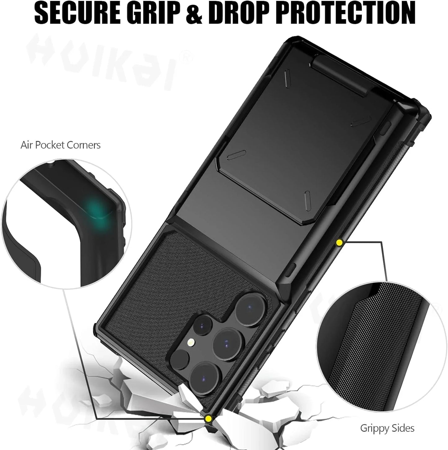 Funda con tarjetero para Samsung Galaxy S24 S23 Ultra Plus FE, billetera resistente