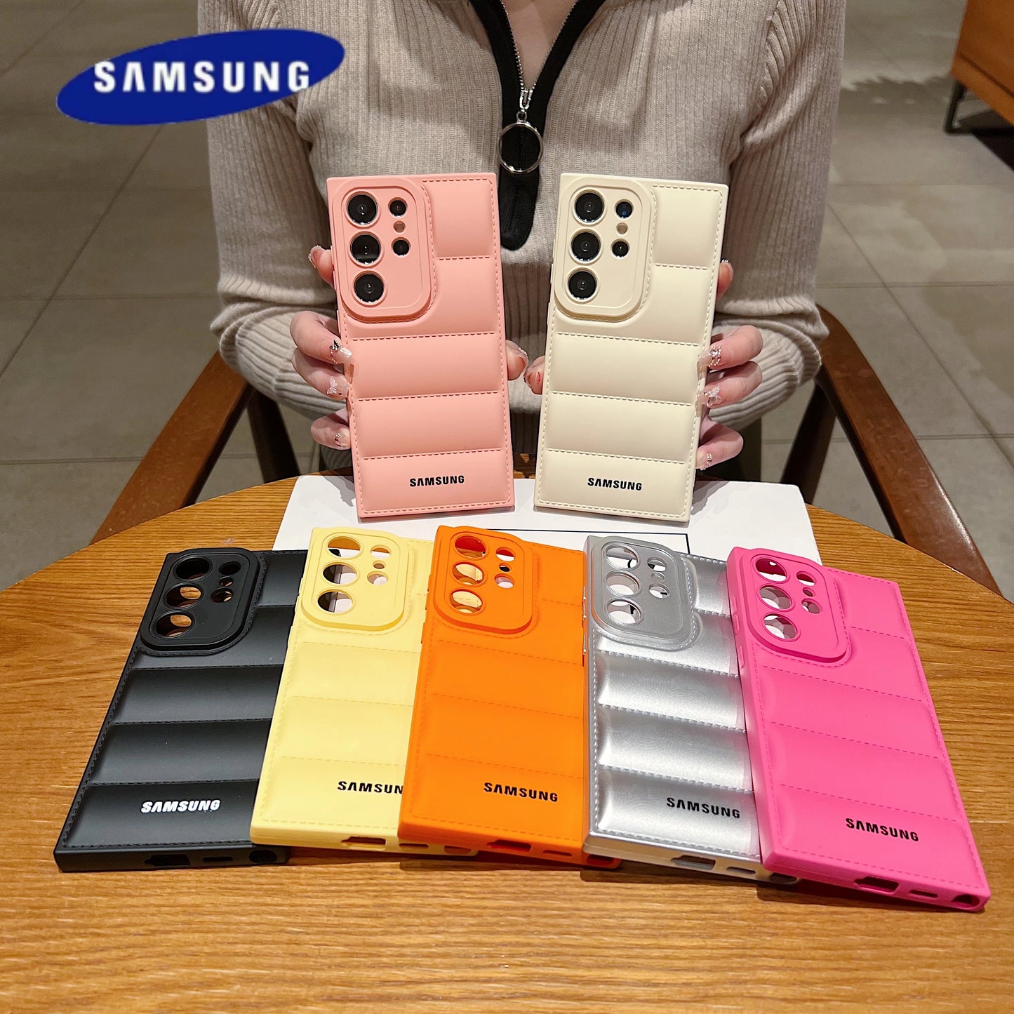 Wave Puffer Down Jacket Phone Case Samsung S25 S24 S23 S22