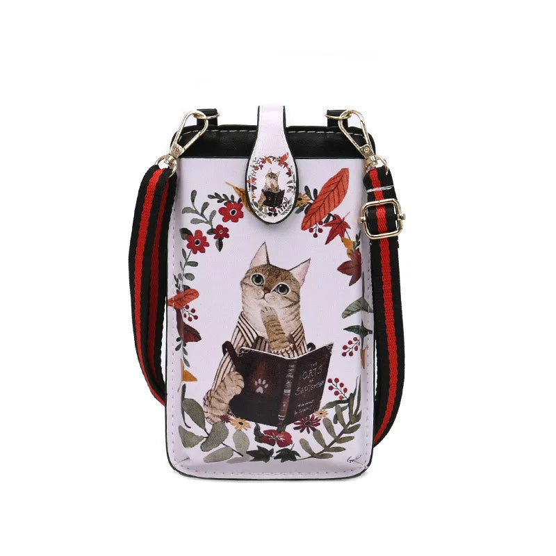 Bolso bandolera casual de piel sintética para mujer - Bolso de moda y bolso para teléfono