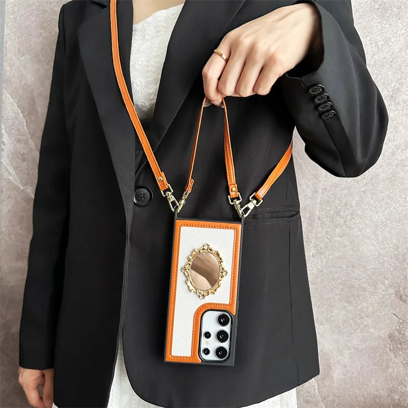 Samsung Galaxy S24 S23 A13 A14 A24 A15 A25 A35 A55 Crossbody Wrist Strap Phone Case