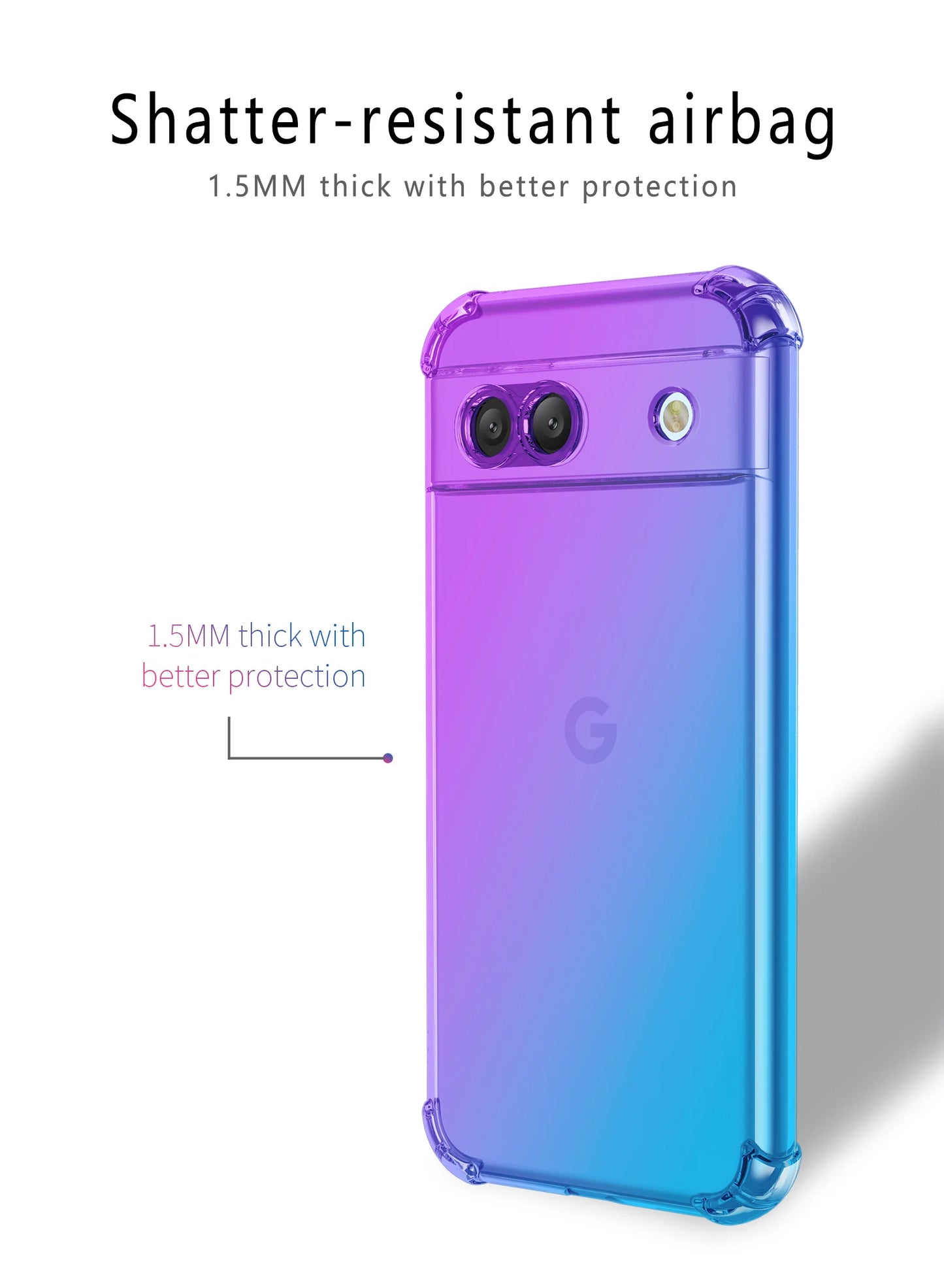 Google Pixel 8 7 6 Pro A Shockproof Gradient Airbag TPU Case