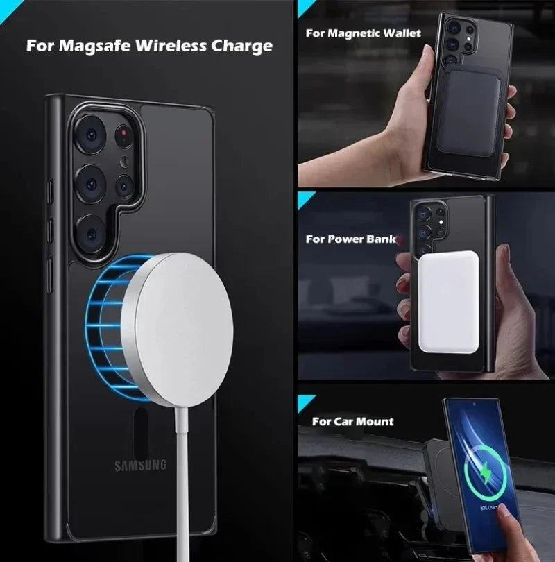 Funda magnética mate para Samsung Galaxy S24 S23 S22 S21 S20