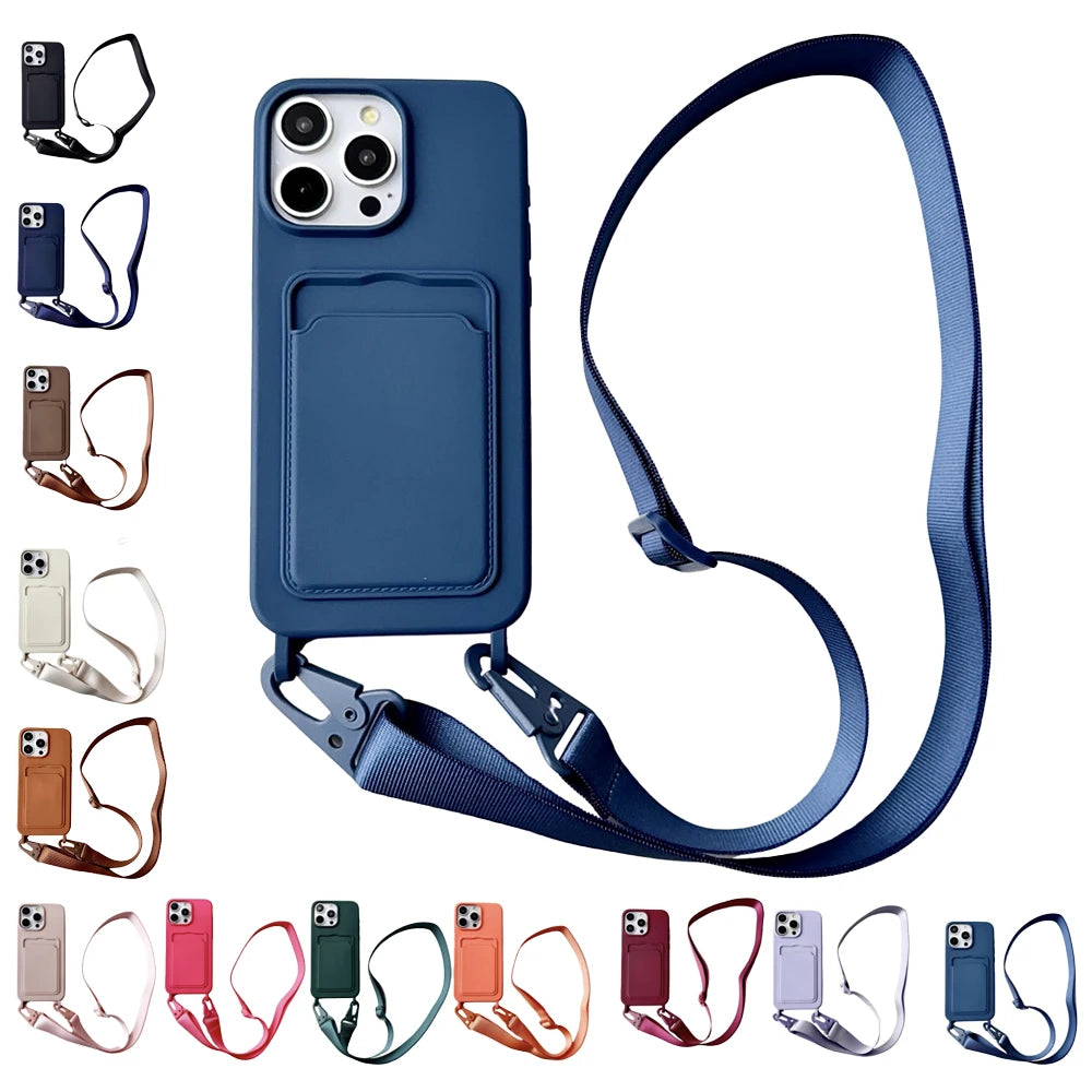 Funda con cordón cruzado para iPhone 15 14