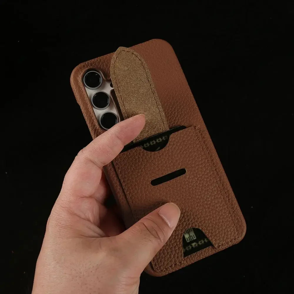 Ranura para tarjetero premium para Samsung Galaxy S24 S23 Ultra Plus FE