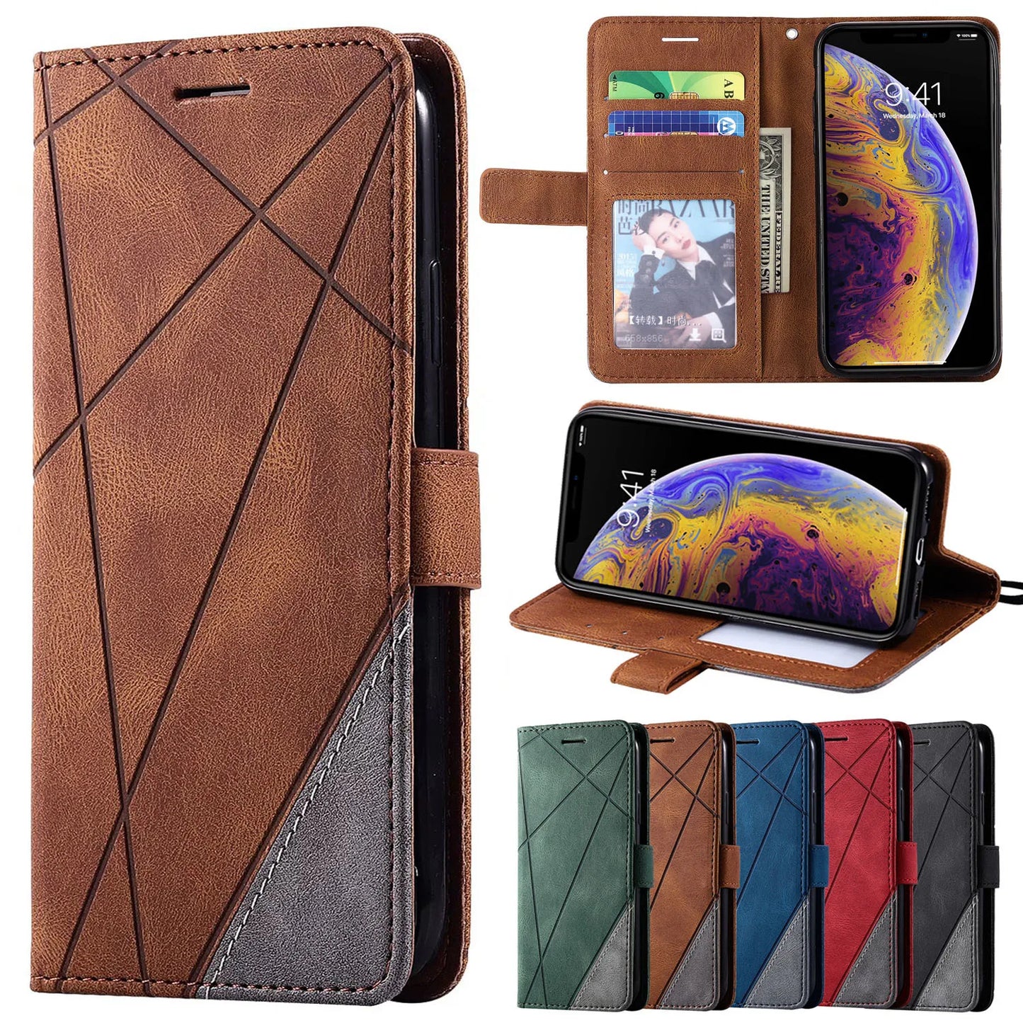 Business Ledertasche für Samsung Galaxy S20 S21 S22 S23 S24 Plus Ultra FE Flip Kartenhalter Abdeckung