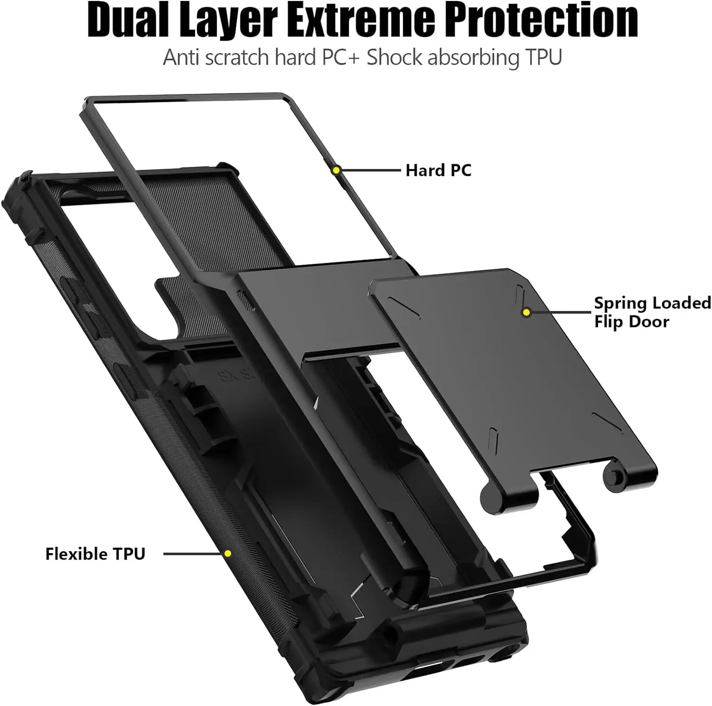Funda con tarjetero para Samsung Galaxy S24 S23 Ultra Plus FE, billetera resistente