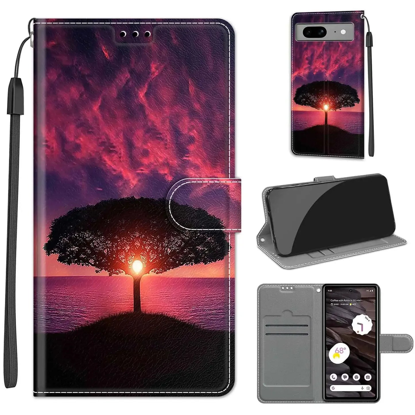 Funda tipo billetera con mariposa para Google Pixel 6 6A 6 Pro