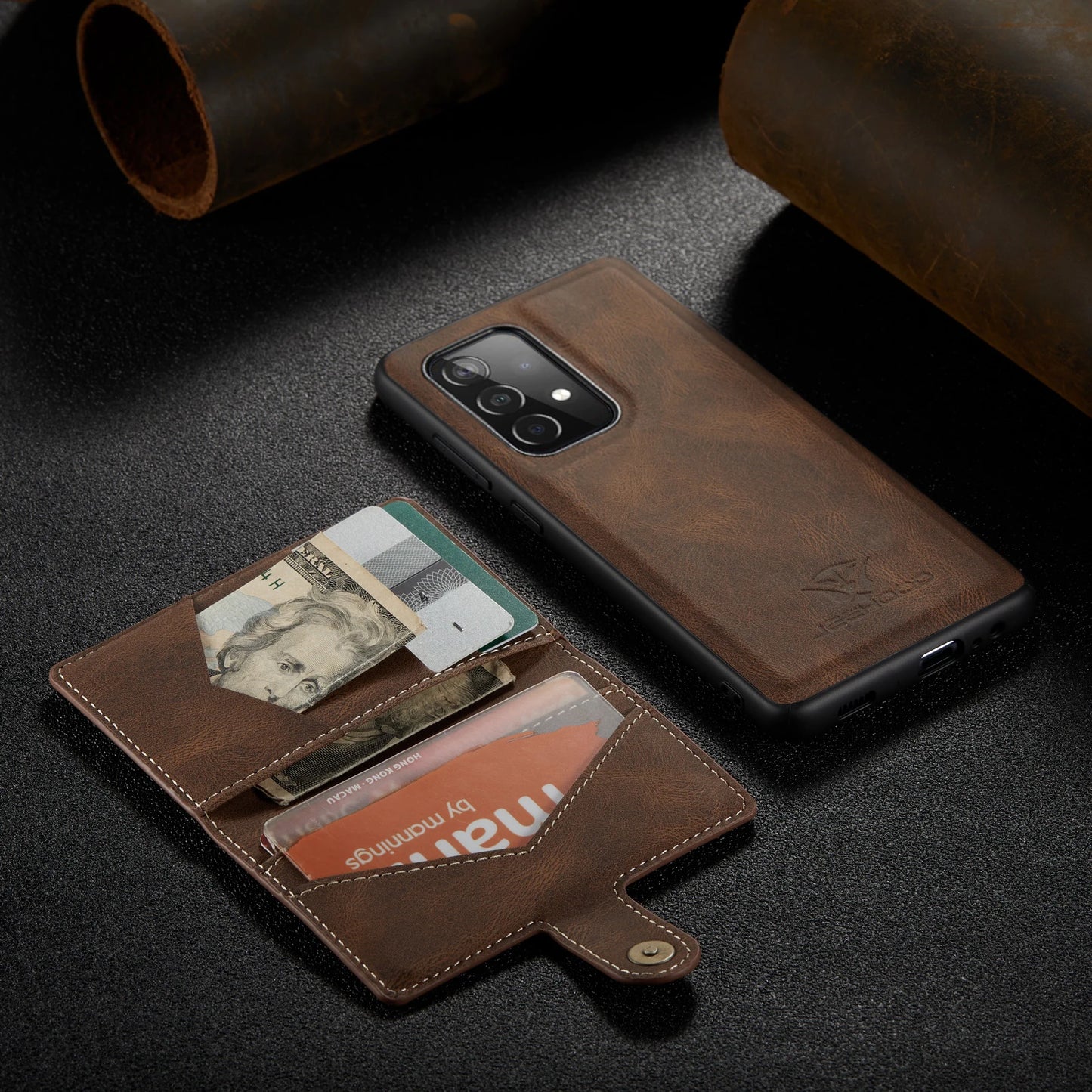 Funda desmontable con ranura para tarjetas de cuero para Samsung Galaxy S23 S22 S21 S20