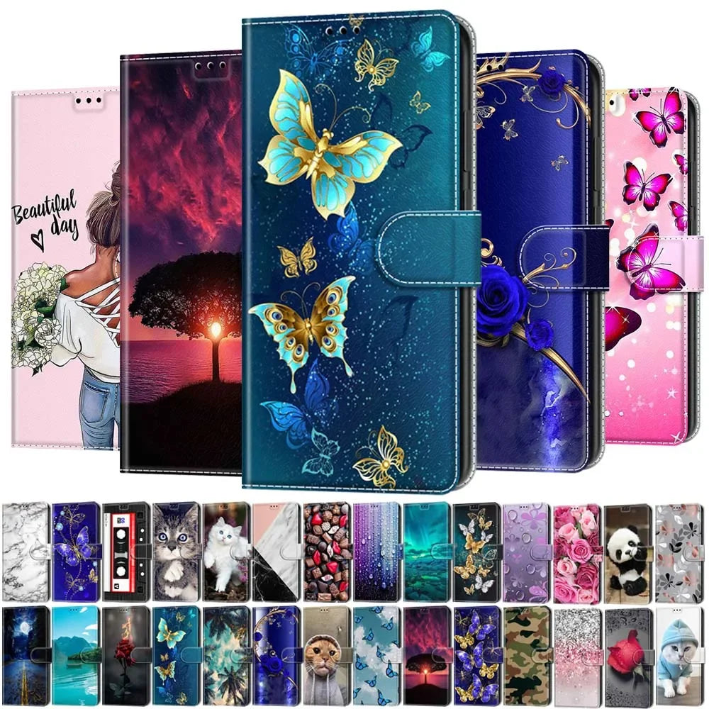 Funda tipo billetera con mariposa para Google Pixel 6 6A 6 Pro