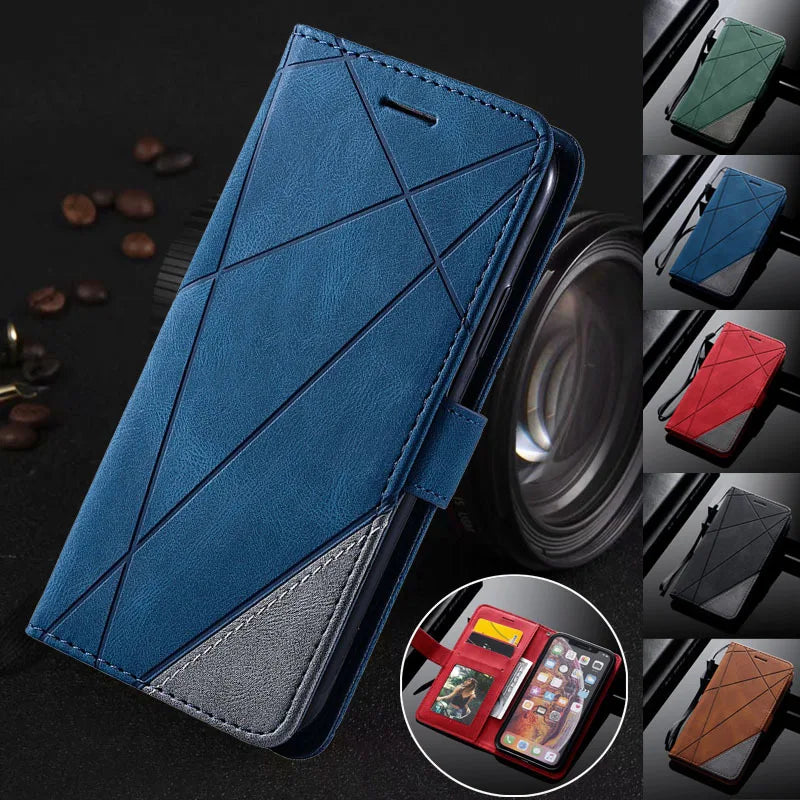 Business Ledertasche für Samsung Galaxy S20 S21 S22 S23 S24 Plus Ultra FE Flip Kartenhalter Abdeckung