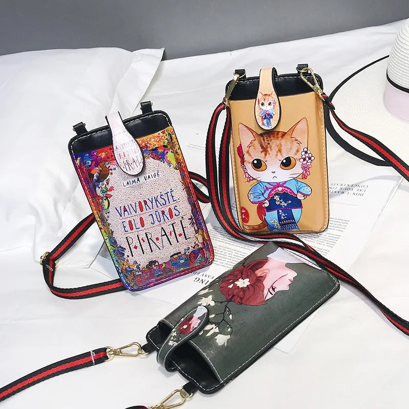 Bolso bandolera casual de piel sintética para mujer - Bolso de moda y bolso para teléfono