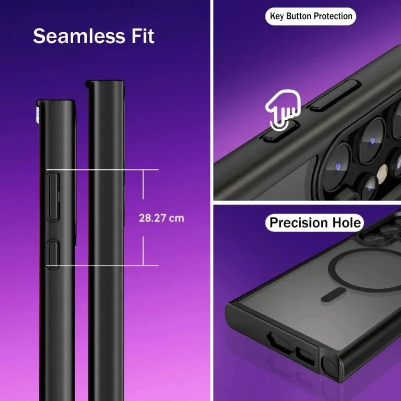 Funda magnética mate para Samsung Galaxy S24 S23 S22 S21 S20