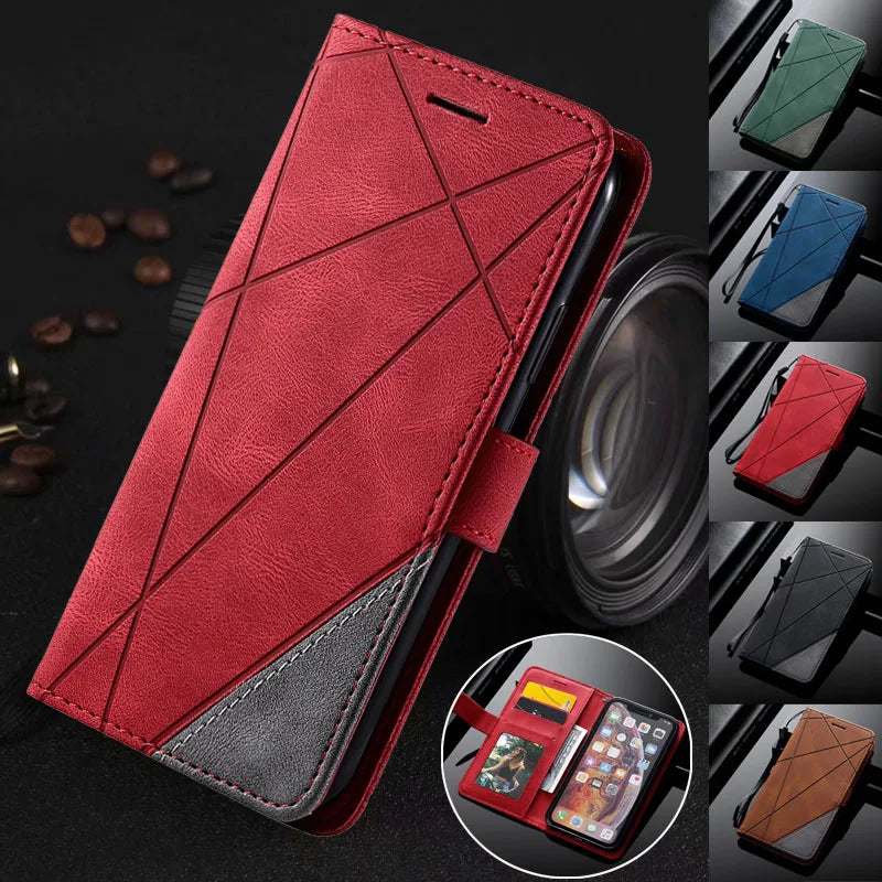 Business Ledertasche für Samsung Galaxy S20 S21 S22 S23 S24 Plus Ultra FE Flip Kartenhalter Abdeckung