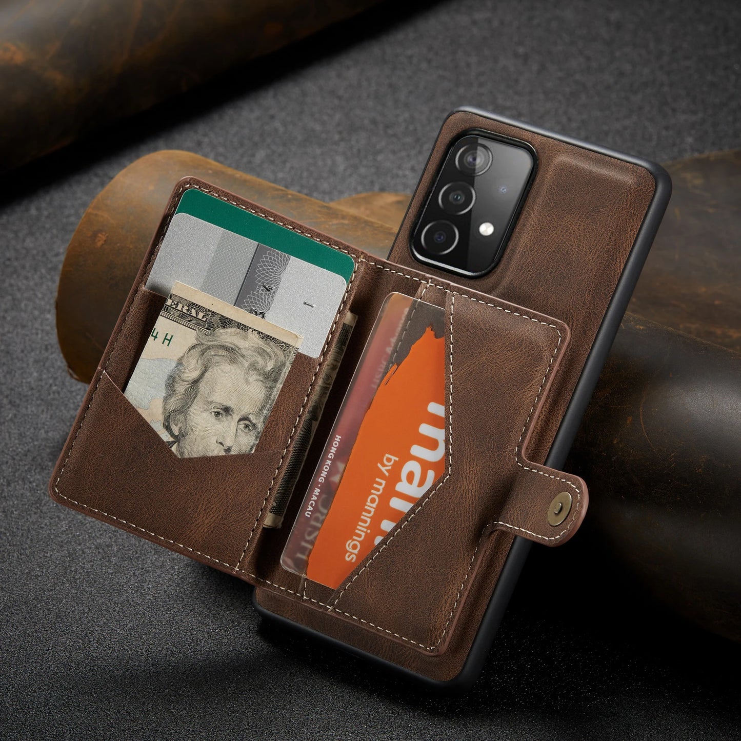 Funda desmontable con ranura para tarjetas de cuero para Samsung Galaxy S23 S22 S21 S20