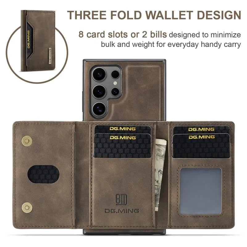 Funda para teléfono Samsung Galaxy A13 A14 A15 A24 A33 A34 A53 A54 A55 2 en 1 con tarjetero desmontable
