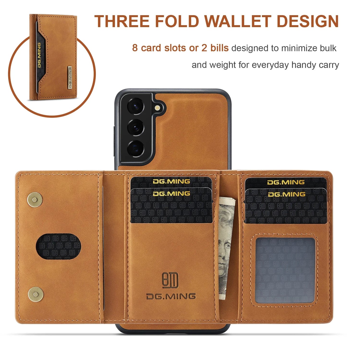 Magnetic Detachable Leather Wallet Case for Samsung Galaxy A14 A34 A52 A52S A54 A72 A73